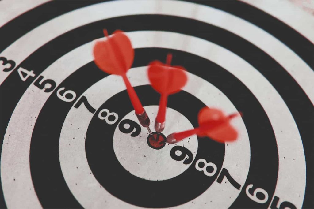 Target board symbolizing precise assignment of job tasks and goals