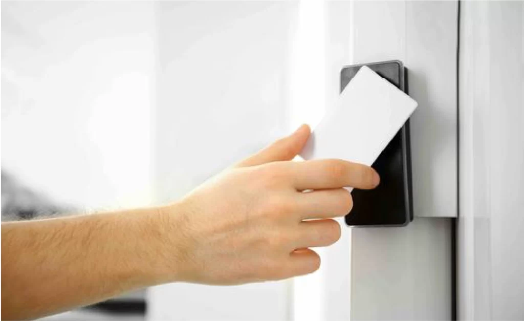 RFID card reader used with biometric time and attendance system for access control