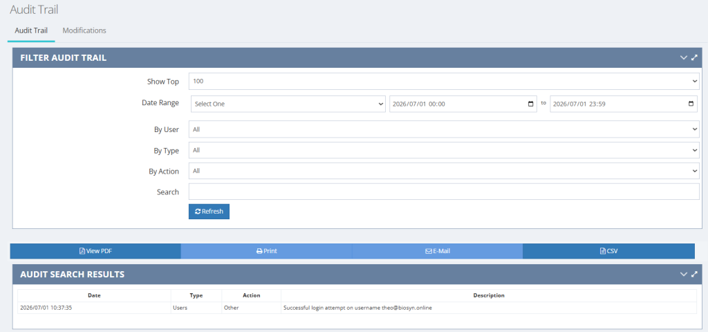Audit Trail for Instant Results